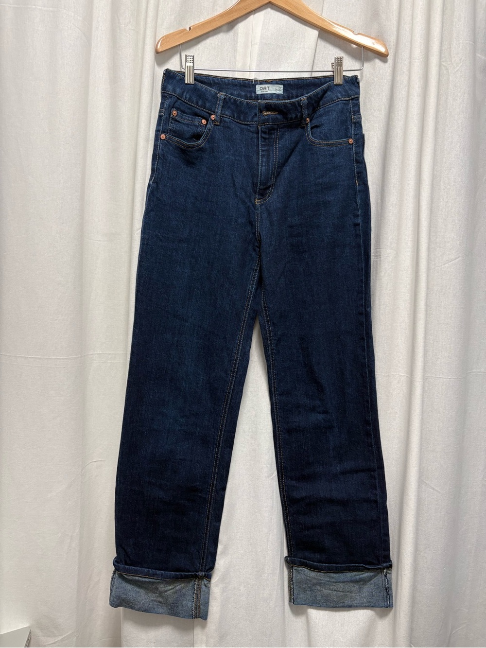 OAT Blue Straight Cuffed Jeans